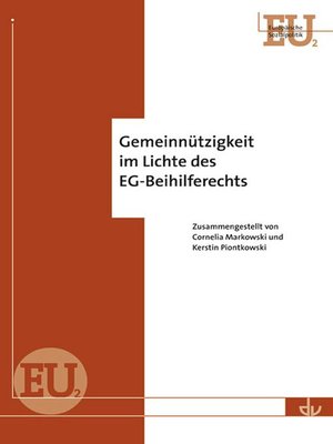 cover image of Gemeinnützigkeit im Lichte des EG-Beihilferechts